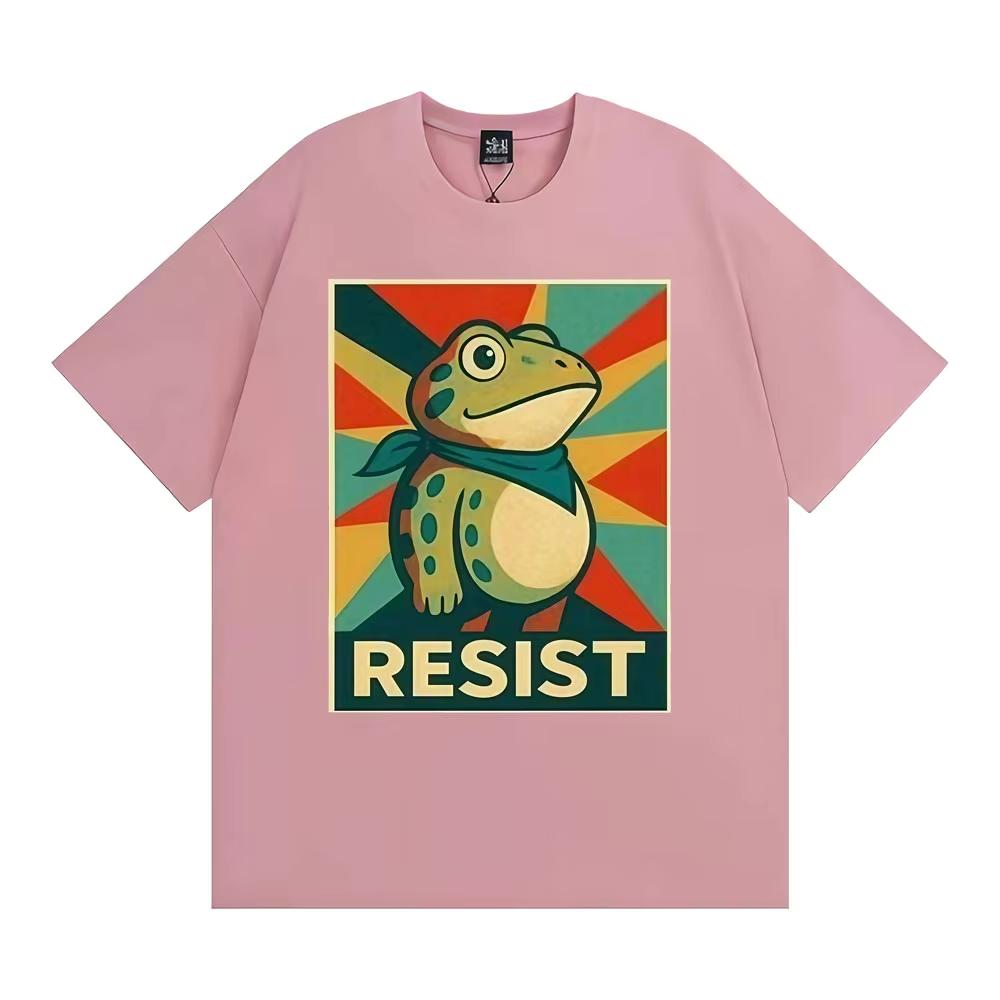 Portland Frog Dont Obey Resist Funny Tee Shirt Men Women Vintage Gothic Classic Tshirt Casual Humor Loose Short Sleeve T Shirt