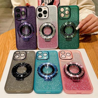 לאייפון 15 14 13 12 11 Pro Max Bling Ring Holder Anti-Shock Case Glitter Rugger Armor Case TPU לאייפון 15 14 Plus