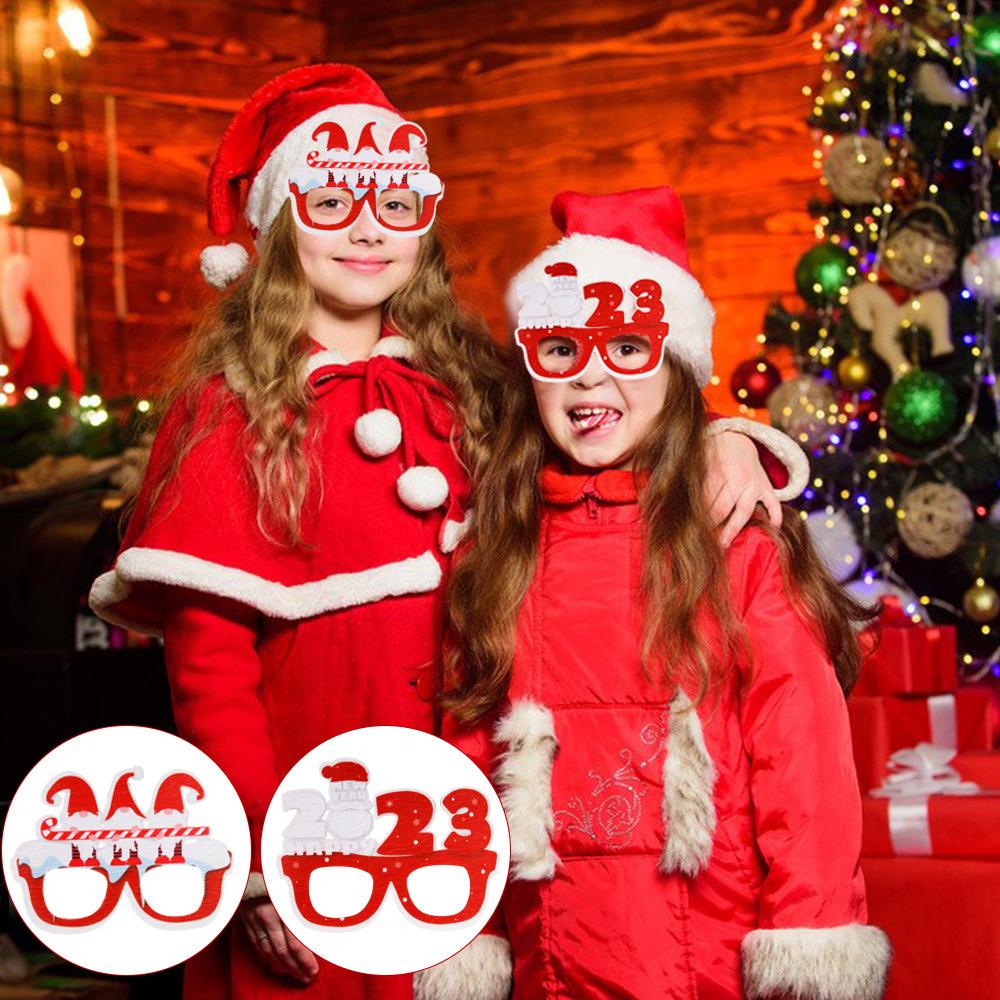 2023 Santa Snowman Glasses Christmas Decorations Christmas Glasses Frame Adult Kids Gift Christmas Xmas Decor New Year Noel