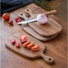 Reversible Wood Cutting Board - Large Portable Slab with Handle for Kitchen Counter, Camping, Multipurpose for Prep and Serving