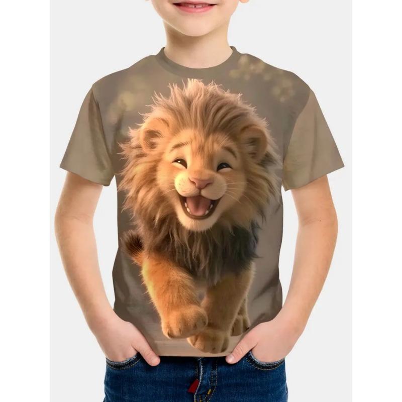 Nowa Koszulka z Krótkim Rękawem ze Zwierzętami Śliczny Nadruk ze Wzorem Kapibary Szybkoschnąca Koszulka z Okrągłym Dekoltem Casualowa Koszulka z Kreskówką dla Dzieci