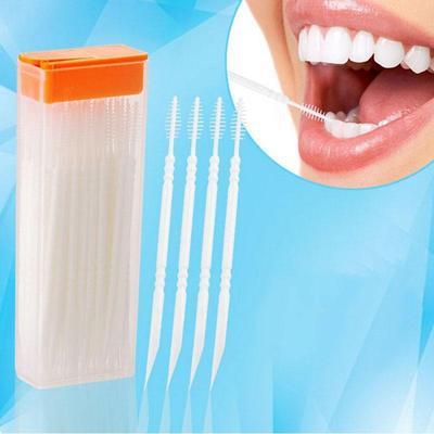 50 Pcs Dental Flosser Interdental Brush Clean Teeth Stick Toothpicks Floss Pick Oral Hygiene Tooth