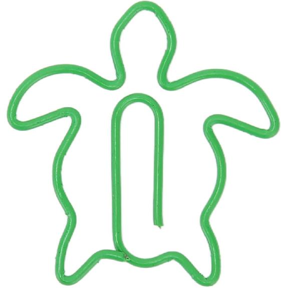 100Pcs Animal Shaped Paper Clips, Electroplated Cute Paper Clips, Fancy Paperclips with Storage Box for Family Office School (Sea Turtle)