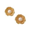 High End Vintage Pearl Earrings With Geometric Retro French Floral Alloy