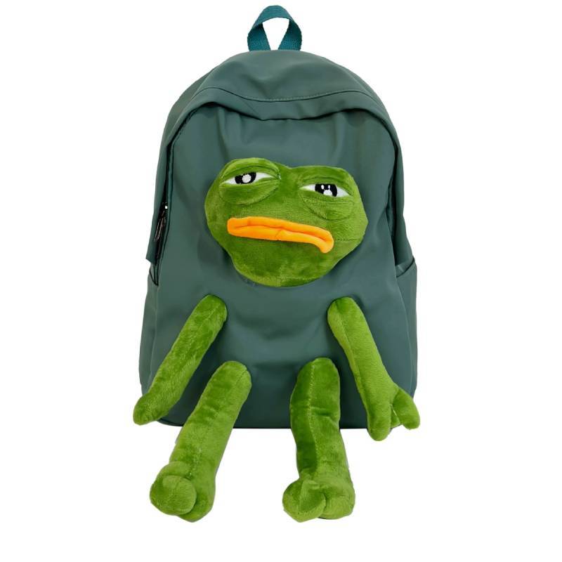 

Cartoon Frog Backpack For Kids And Teens Oxford Fabric Casual School Bag With Airflow Comfort