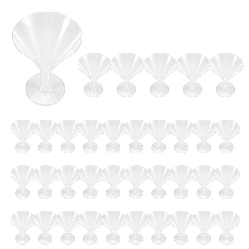Good-Plastic Martini Glasses, Clear Wine Glasses Reusable Party Cups Dessert Cups For Cocktail Champagne Flutes Dessert