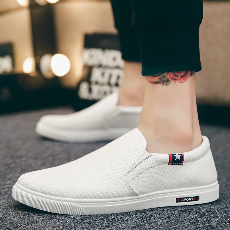 Sneakers im koreanischen Stil Atmungsaktiv Zum Arbeiten Tragen Runde Zehenpartie Herrenschuh Klassisch Original Günstige Ausverkaufsangebote Herren Freizeitschuhe