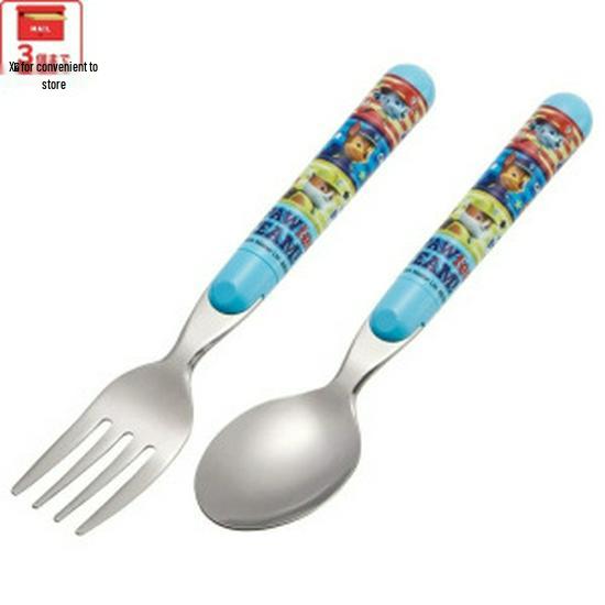 Skater Children s Stainless Steel Fork & Spoon Set for Home Use