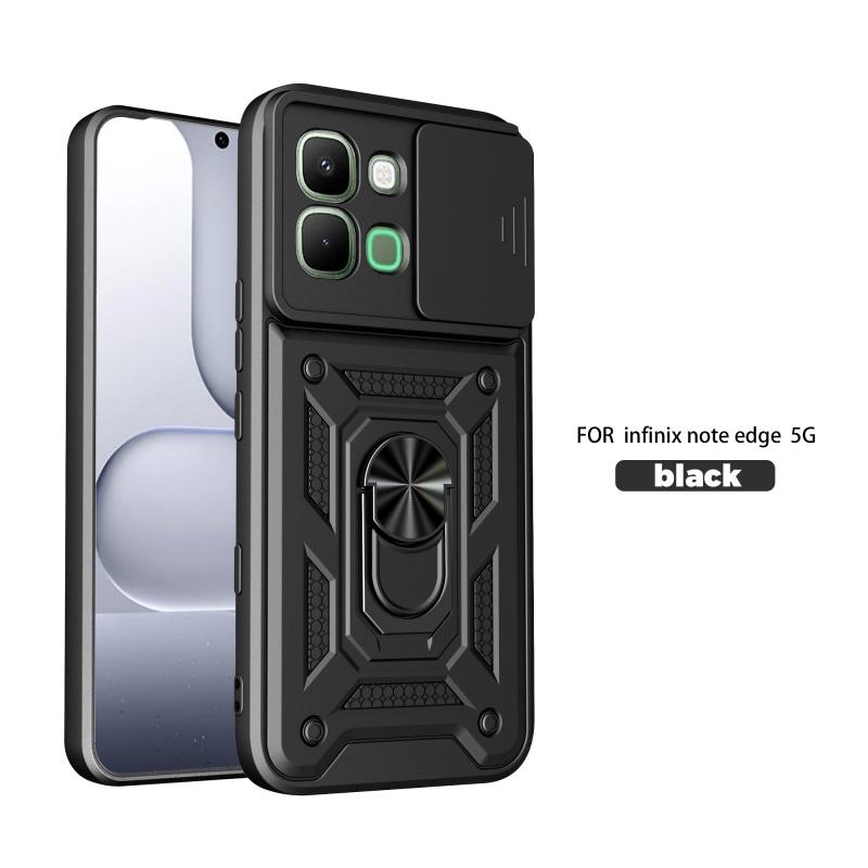 For Infinix Note Edge 5G Case Car Push Window Holder Armor Phone Case For Infinix Note Edge 5G Slide Camera Protect Back Cover