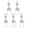 5 Pièces Porte-clés Bouteille en Verre Miniature Artistique Décoration Suspendue pour Sac à Dos Porte-clés Pour Cacher des Notes Secrètes et des Décorations