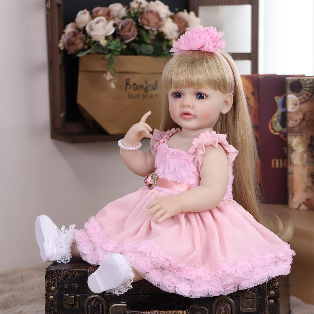 KEIUMI Reborn Doll Girl 55 Cm Bathe Silicone Vinyl Realistic Newborn Baby Dolls Early Educational Toy Kids Christmas Gift