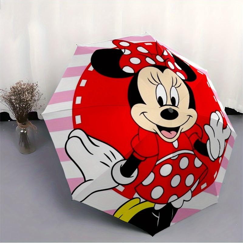 1pc Minnie Mouse Automatic Umbrella, Portable Foldable 8-Rib Manual Open with Skeleton Hand,  Durable Canopy yy250730133