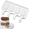 Ice Cream Mold 4 Cavities Food Grade Easy Release Non-stick BPA Free DIY Reusable Summer Ice Lolly Maker Mould Tray Kitchen Supplies