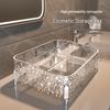 Large Transparent Desktop Cosmetics Organizer with Lipstick and Makeup Brush Holder