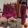 Women Winter Plush Thicken Warm Pants Loose Leggings Casual Sports Pants Sweatpants Joggers