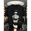 European Size Hip-Hop Rapper Portrait Men's T-Shirt, 2026 Summer New Arrival Short Sleeve, European and American High Street Style  Print Top