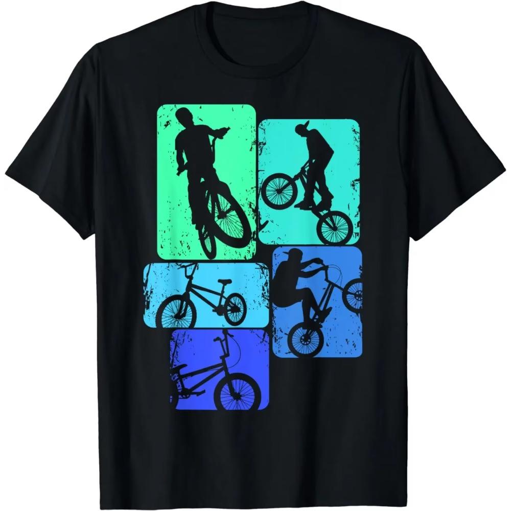BMX Bike Bicycle Stunt Racing Kids Boys T-Shirt Mens Clothes Tops Graphic T Shirts  Vintage T Shirt  Camisas Streetwear