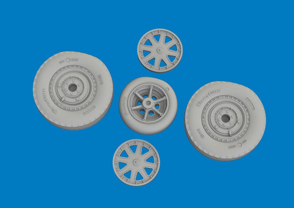 Eduard 1/48 Brassin P-39 Airacobra Late Model Wheels (for Arma Hobby) Plastic Model Kit Parts EDU6481052 (Airplane)