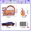 Fire Car Cake Topper Race Car Birthday Cake Decorations Racing Car Cake Topper for Boys Girls Racing Car Party Supplies