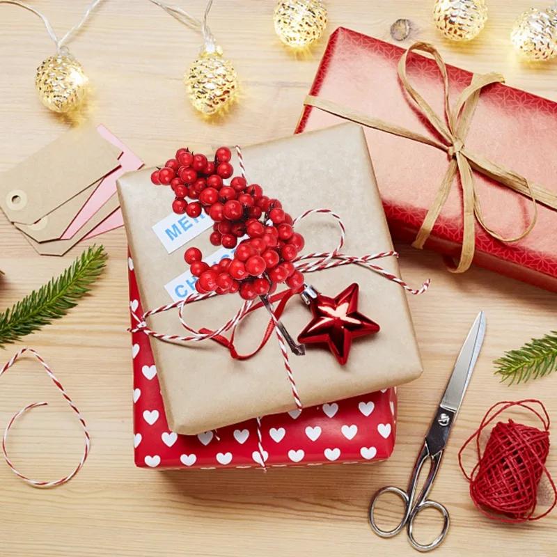 100/1PCS Christmas Artificial Berries Branch Red Holly Berry Stem Garland DIY Flowers Plant New Year Party Home Decor Ornaments