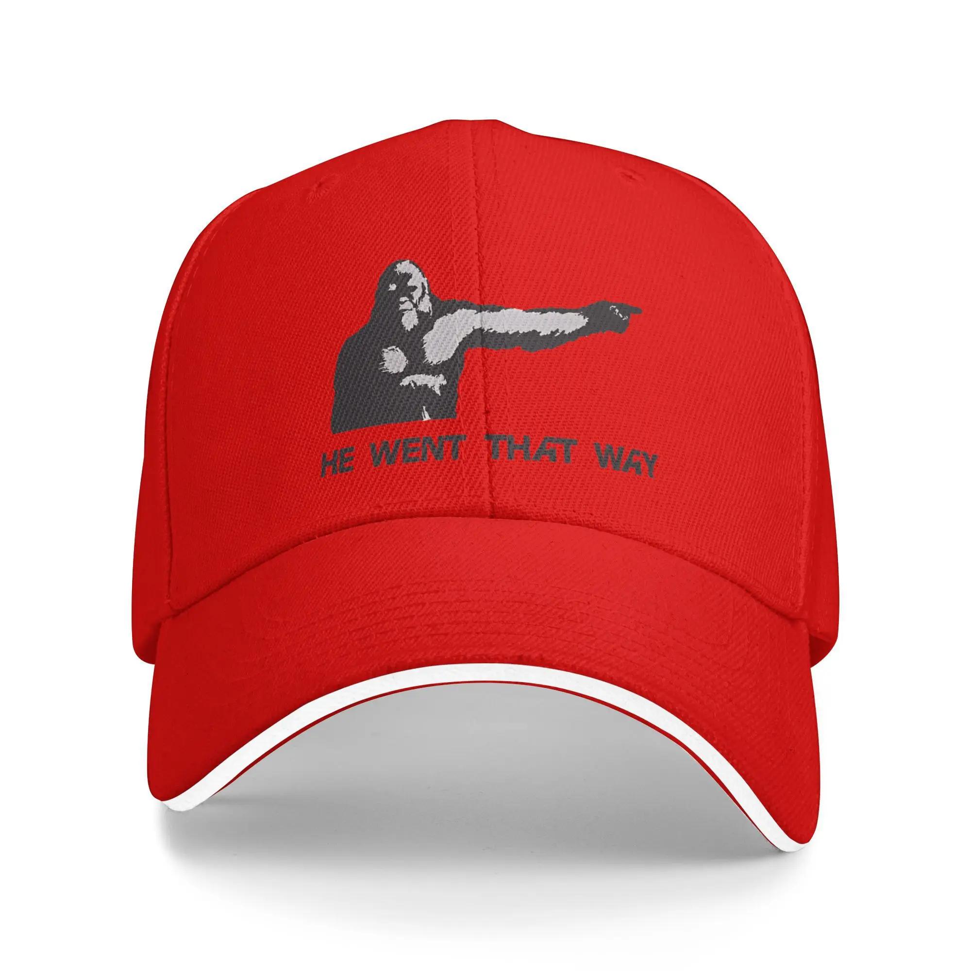 

Bigfoot He Went That Way Sun Baseball Cap Summer Fashion Hip Hop Hats For Female Male Hunting Camping Baseball Caps One Size