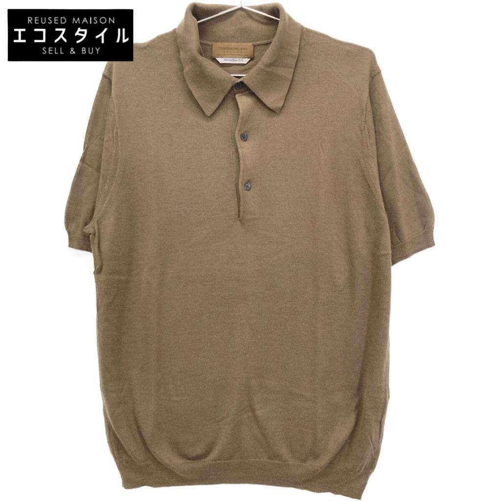 TOMORROWLAND [Excellent Condition] 61-02-12-02002 SESIA Silk Cotton Knit Polo Shirt/ tops M BrownUsed