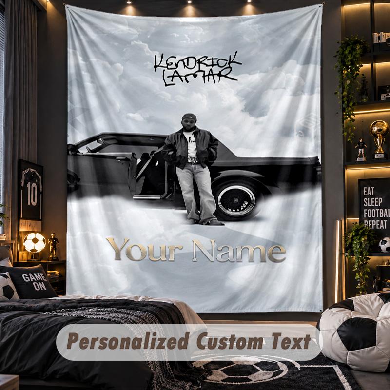 Personalized Wall Tapestry,Kendrick Lamar Custom Printed Name, Fabric Wall Art For Indoor Room Backdrop