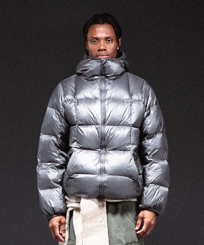 Thevinylhouse Hooded Duck Down Jacket Charcoal