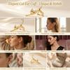 1 Stück Süße Grüne Augen Katzenohr Manschette Ohne Piercing Clip-On Ohrringe für Damen Mode Kristallaugen Knorpelohrring Mädchen Party Schmuck