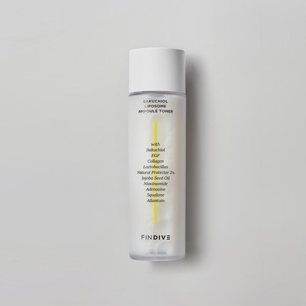 Findive Bakuchiol Liposome Ampoule Toner 150ml Anti Aging Hydrating Firming Glow K-Beauty
