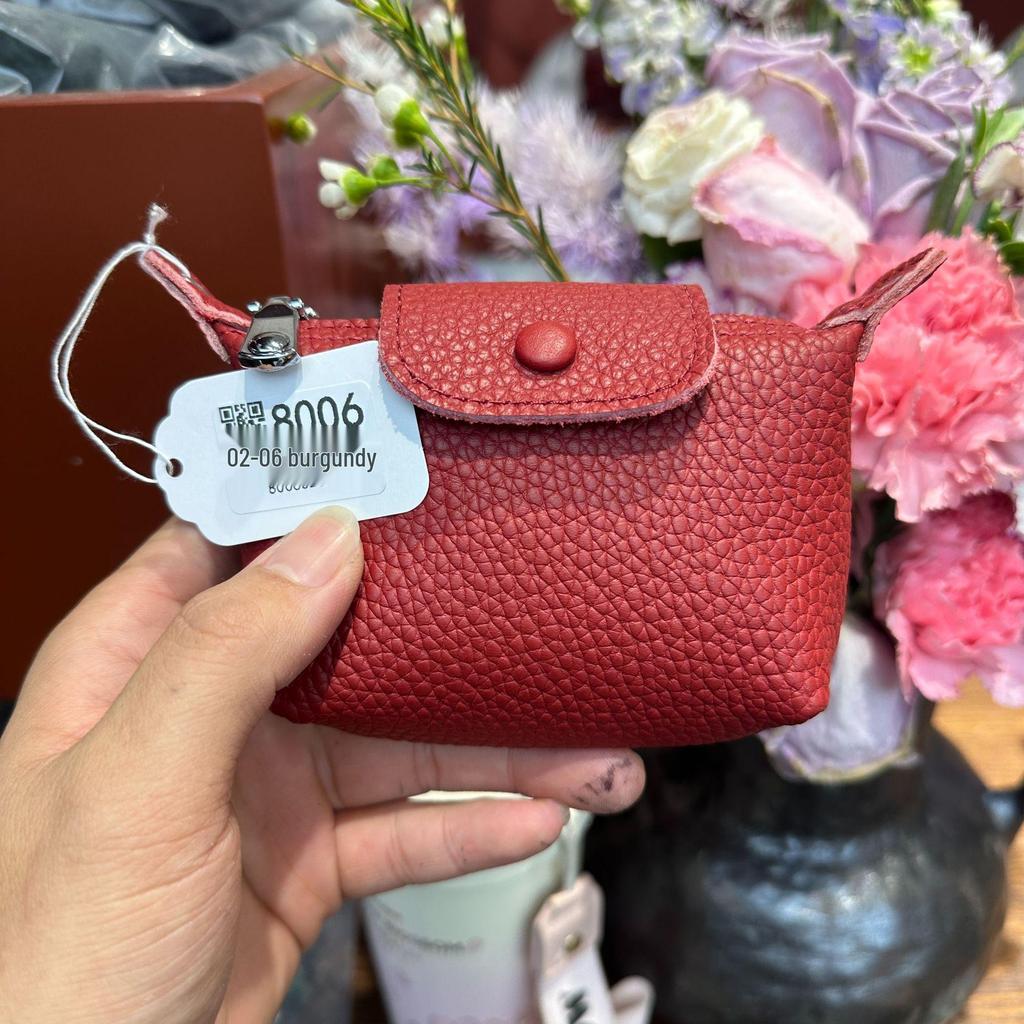Women's Genuine Leather Coin Purse - Exquisite Portable Cowhide Clutch with Zipper