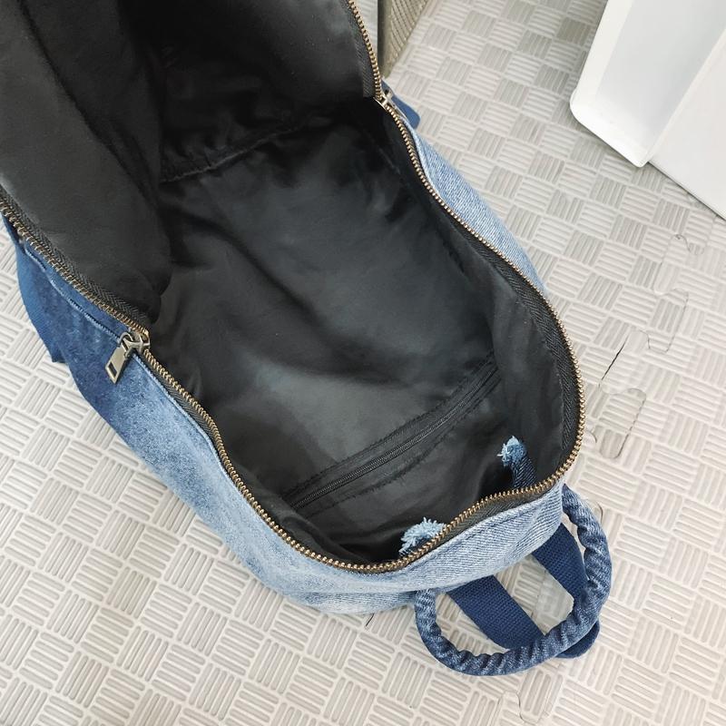 Rucsac Școlar pentru Elevi Rucsac Denim cu Gradient pentru Elevi de Gimnaziu