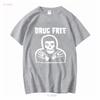 Misfits Drug Free T Shirt 80s Punk Rock Vintage Blac 1717 vintage Washed fashion Stylish Breathable streetwear graphic