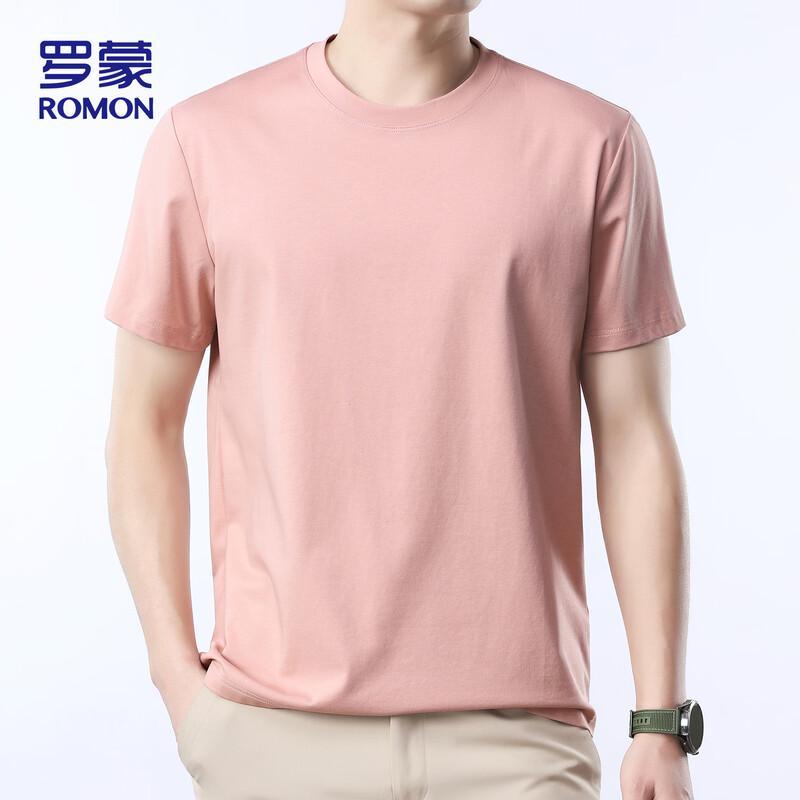 ROMON Men's Loose Fit Combed Cotton Short Sleeve T-Shirt