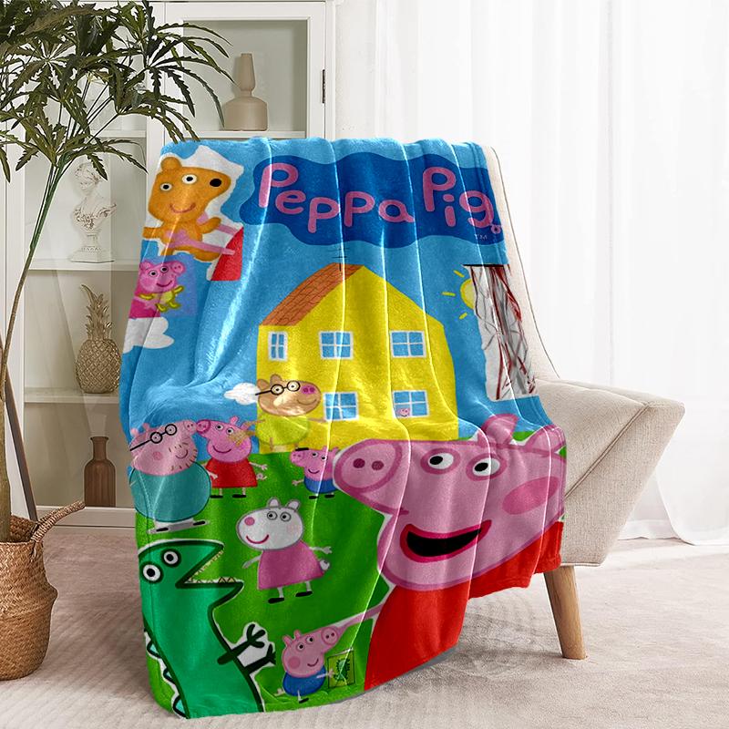 Peppa Pig Print Blanket - Soft & Comfortable, for Bedroom, Travel, Sofa, Home Decoration - Birthday Christmas Gift for Friend