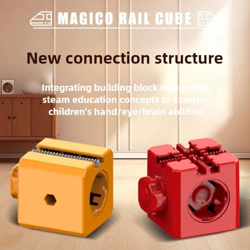 Non-Toxic Magical Track Train Kids Diy Building Blocks Educational Toy Magnetic Rail Car Cube Toys Construction Children Christmas Gifts