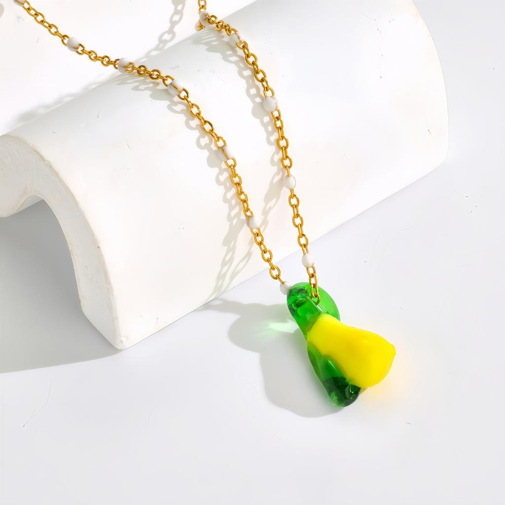 Color Dopamine Fruit Series Pendant Necklace Summer Niche Simple Versatile Do Not Fade