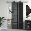 Vidaxl Schuifdeur, Zwart, 90X205 Cm, Gehard Glas, Aluminium