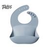 Easy Clean Toddler Bibs Silicone Baby Bib, Waterproof Soft Adjustable Feeding Durable Large Pocket Food Catch Bib for Babies And Toddlers Comfortable