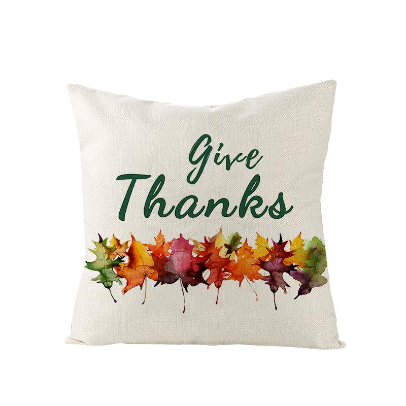 Thanksgiving Pillow Cover Maple Leaf Sunflower Polyester Cushion Cover Sofa Cushion Home Furnishings
