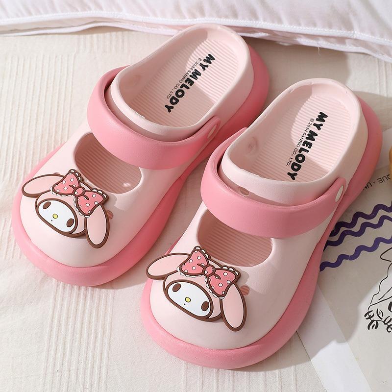 

Sanrio cool slippers eva bag head Mary Jane hole shoes platform two wear beach women summer wear height 37-38
