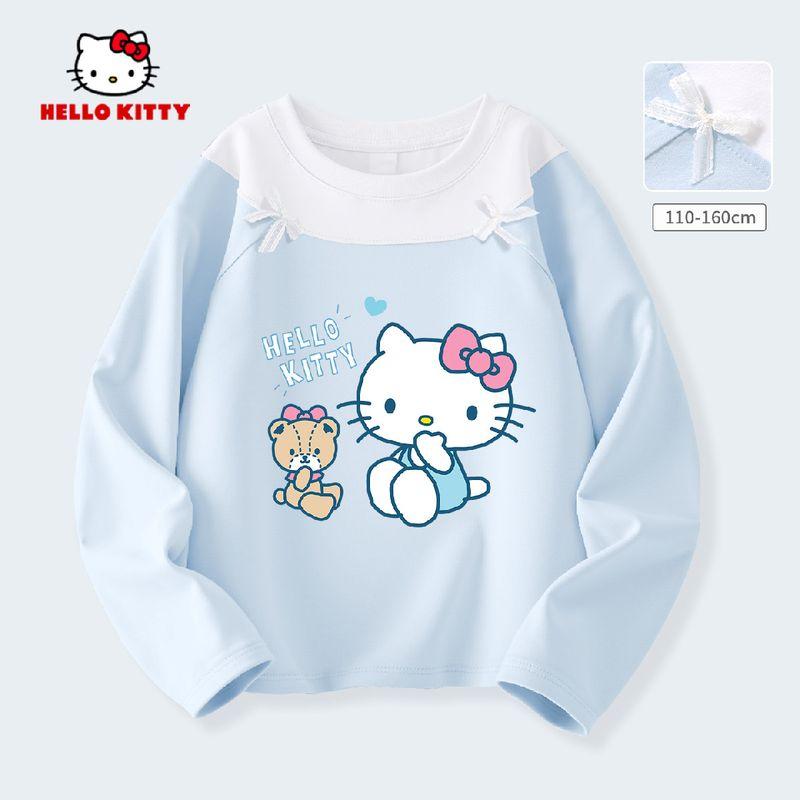 Melody Girls  Long-Sleeved T-Shirt, Spring and Autumn 2026 New Style Base Shirt, Stylish Top for Girls, Children s Spring Long-Sleeved Clothing Ti Meng Sits on Blue 160