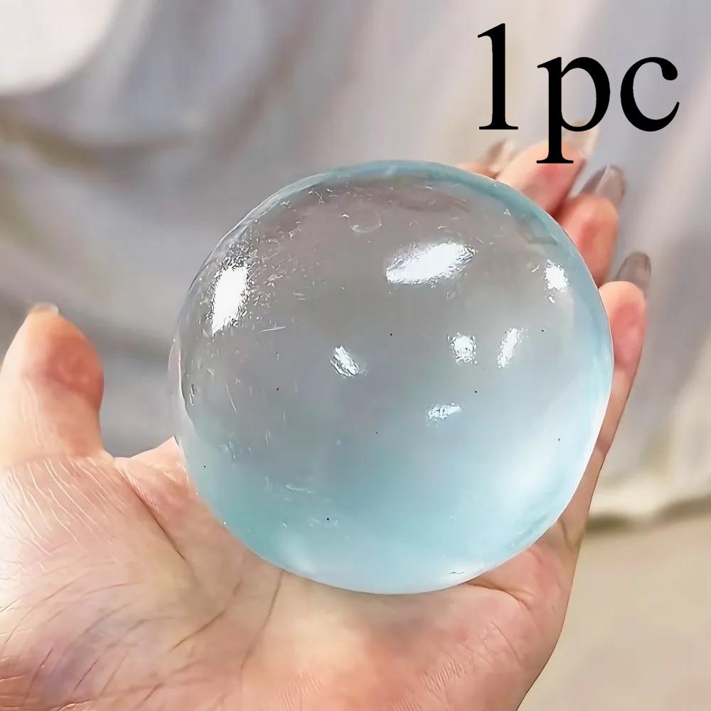 Maltose Squishy Toy Stress Ball Cute Mochi Anti Stress Fidget Toy Soft Simulated Bule Transparent Ball Quick-Rebound Squeeze Toy