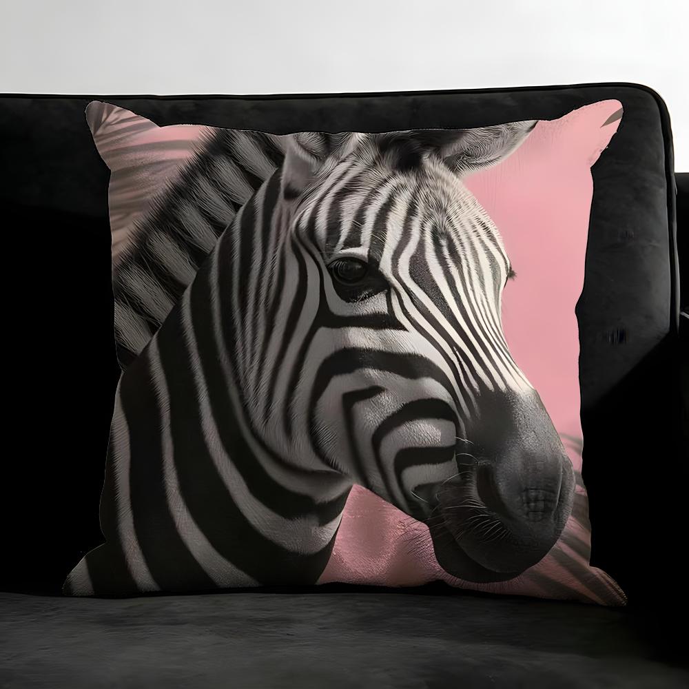 Zebra Cushion Cover Pillowcase Ultra Soft Skin Friendly Fabric Cloud Like Comfort & Concealed Zipper