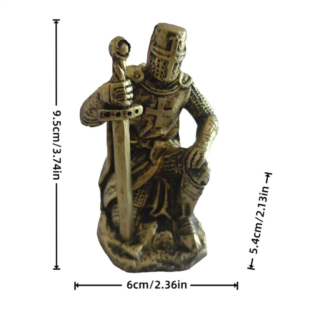 Knight Figure Cool Desktop Collectibles Miniature Sculpture Roman Soldier Statue For Desk Home Office Garden Executive Office