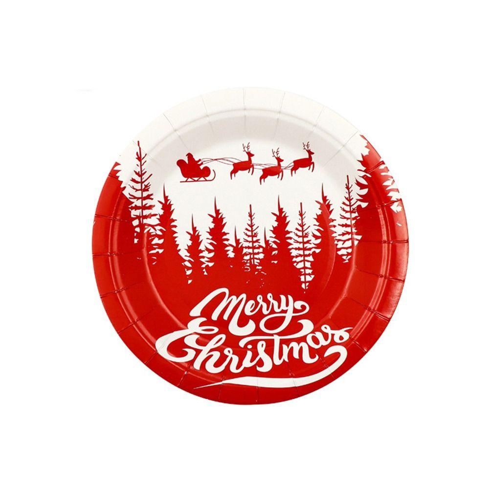Environmental Christmas Paper Plates Disposable Christmas Paper Cups Christmas Tableware Set  Home