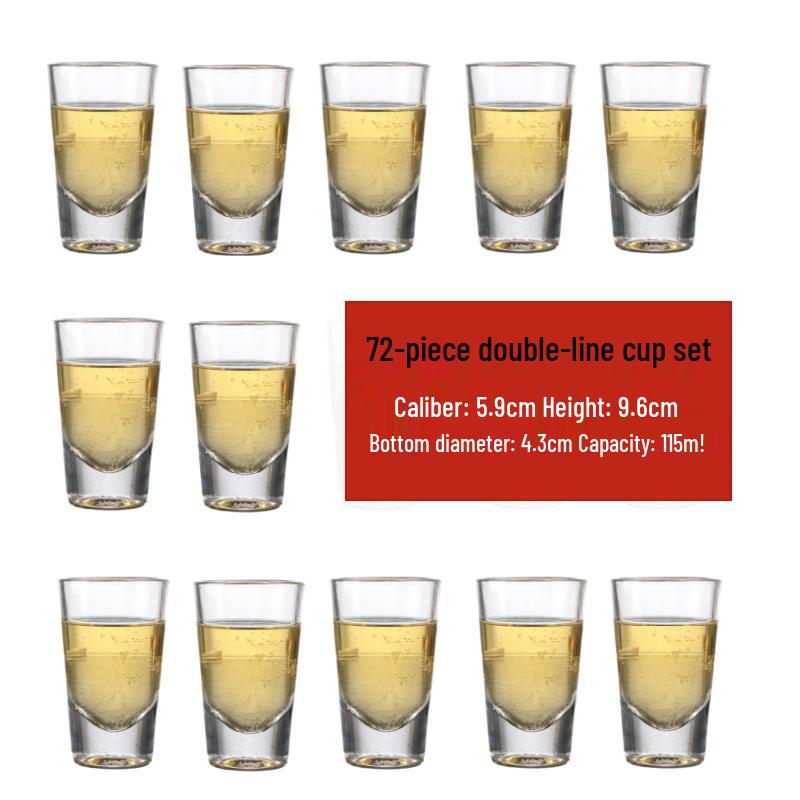 Jingbaodi 115ml Transparent Double Line Bullet Shot Glasses, 72-Pack