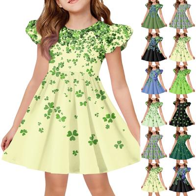 Girls' Summer Princess Dress - A-Line T-Shirt Dress St. Patrick's Day