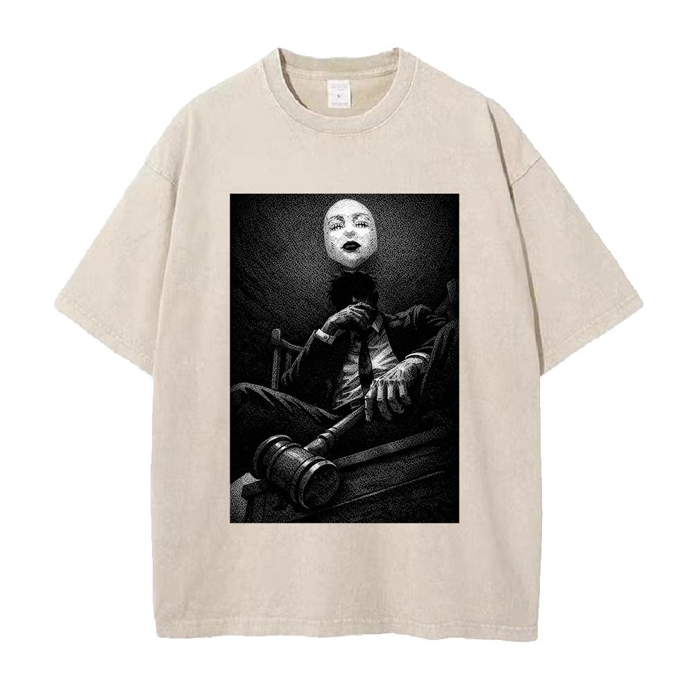 

Jujutsu Kaisen T Shirt Hiromi Higuruma Vintage Washed Oversized Tshirt Men Clothing Summer Short Sleeve ONeck Cotton Tees Tops S