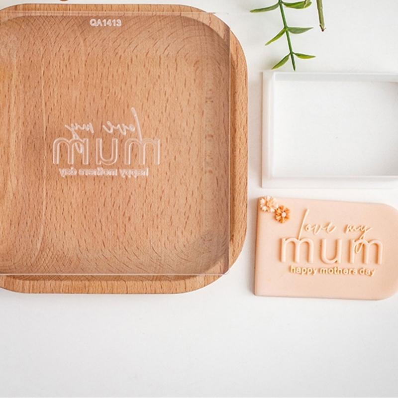 Mother's Day Fondant Mold Cookie Embossing Mould Easy Releases Plastic Cake Decorating Tool for Baking Enthusiasts